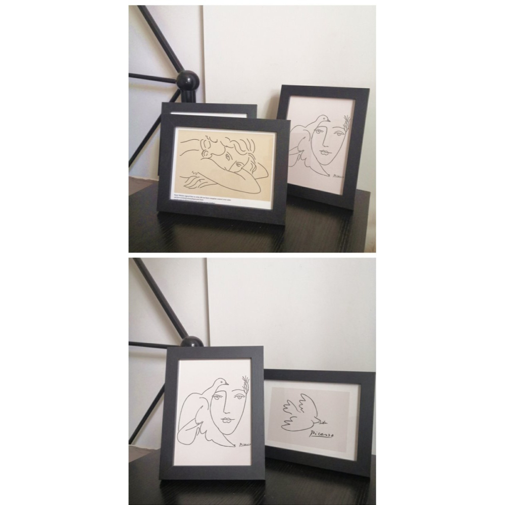 ~ ins韓風裝飾畫 畢加索和平鴿 實木相框擺臺畫 桌面裝飾擺件-細節圖7