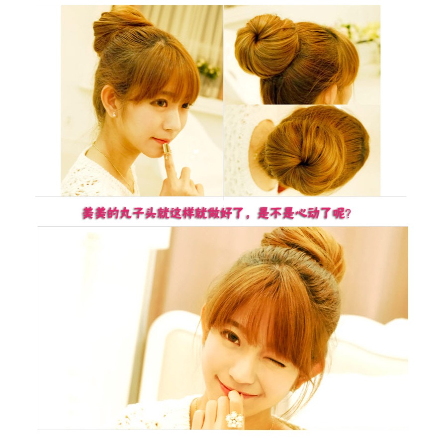 升級款強力自粘神器甜甜圈頭發較少丸子頭盤發工具花苞頭發飾發箍-細節圖8