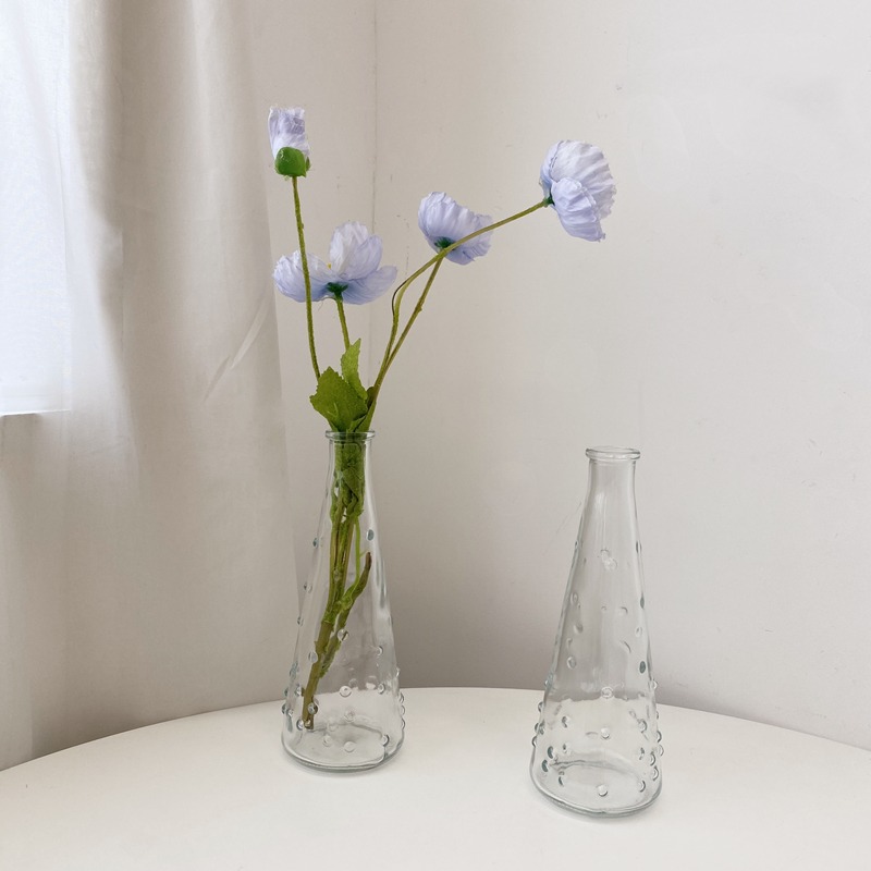 ins韓珠雨點狀玻璃花瓶水培插花器 小清新桌面擺件家居裝飾品-細節圖3