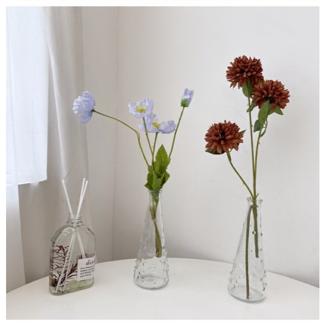 ins韓珠雨點狀玻璃花瓶水培插花器 小清新桌面擺件家居裝飾品-細節圖10
