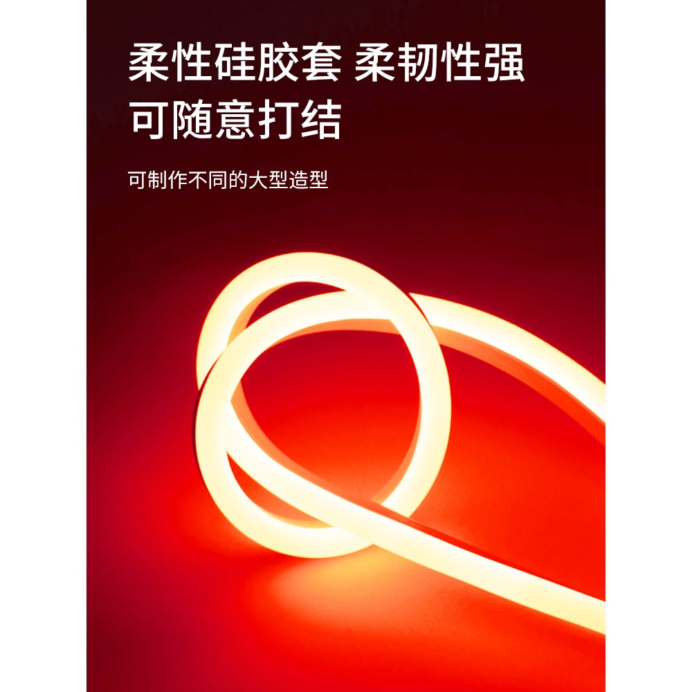 24v伏貨車led燈帶軟燈條長條防水低壓霓虹高亮工程室外柔性線條車用亮化彩色氛圍戶外冷光二十四汽車外墻廣告-細節圖4