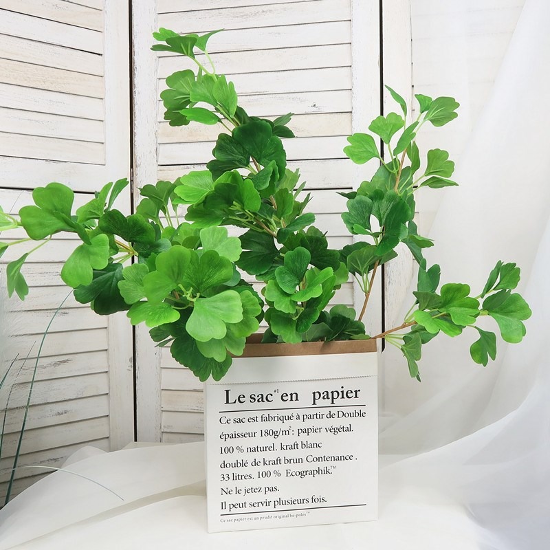 ins北歐仿真銀杏葉植物綠葉客廳擺件創意裝飾品綠植假花桌面擺設-細節圖4
