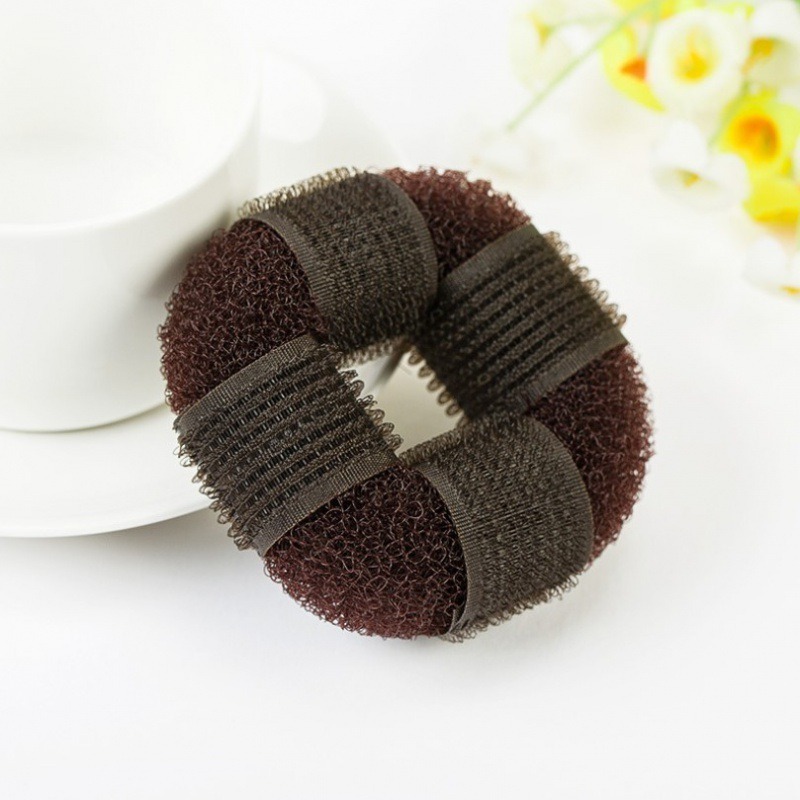 盤發神器丸子頭發飾頭飾包包頭造型工具花苞頭蓬蓬綁發黑色咖啡色-細節圖3