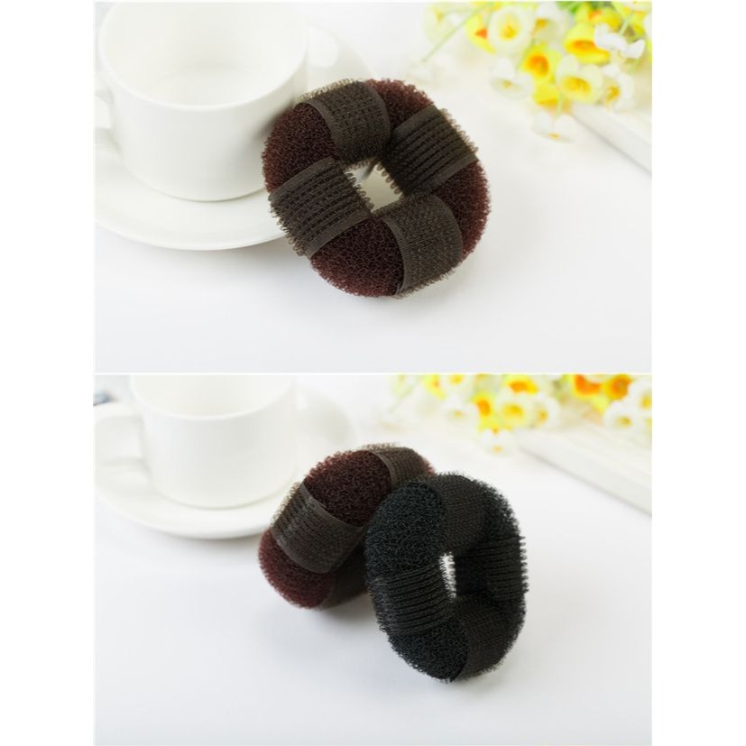 盤發神器丸子頭發飾頭飾包包頭造型工具花苞頭蓬蓬綁發黑色咖啡色-細節圖7