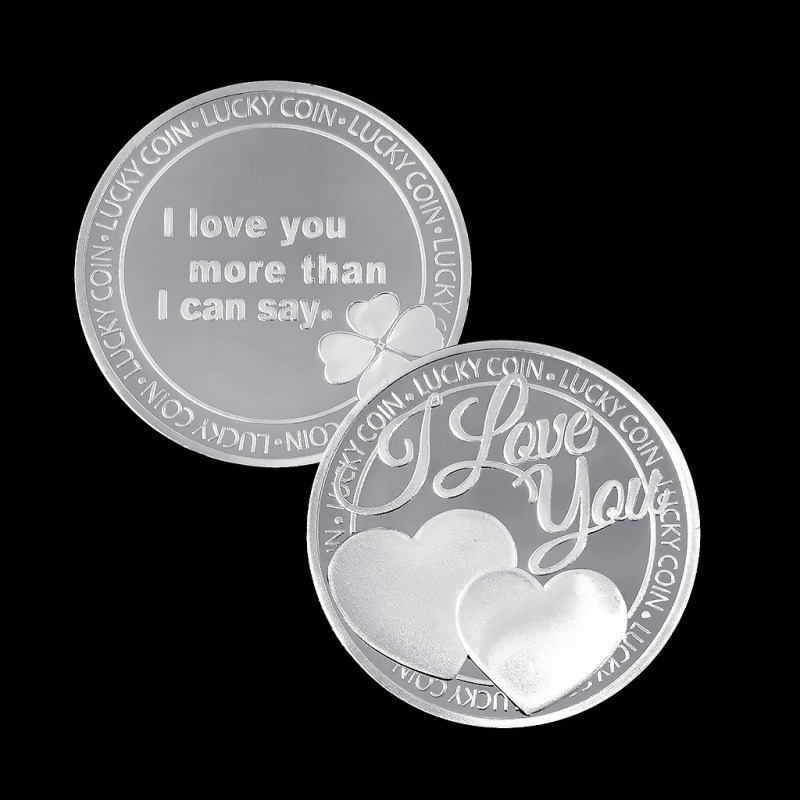 I LOVE YOU告白硬幣 小禮品金幣銀幣指尖玩具藏寶遊戲道具-細節圖3