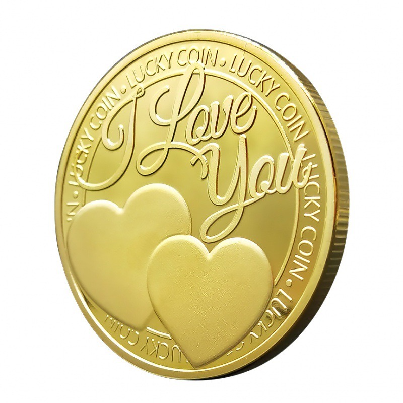 I LOVE YOU告白硬幣 小禮品金幣銀幣指尖玩具藏寶遊戲道具-細節圖5