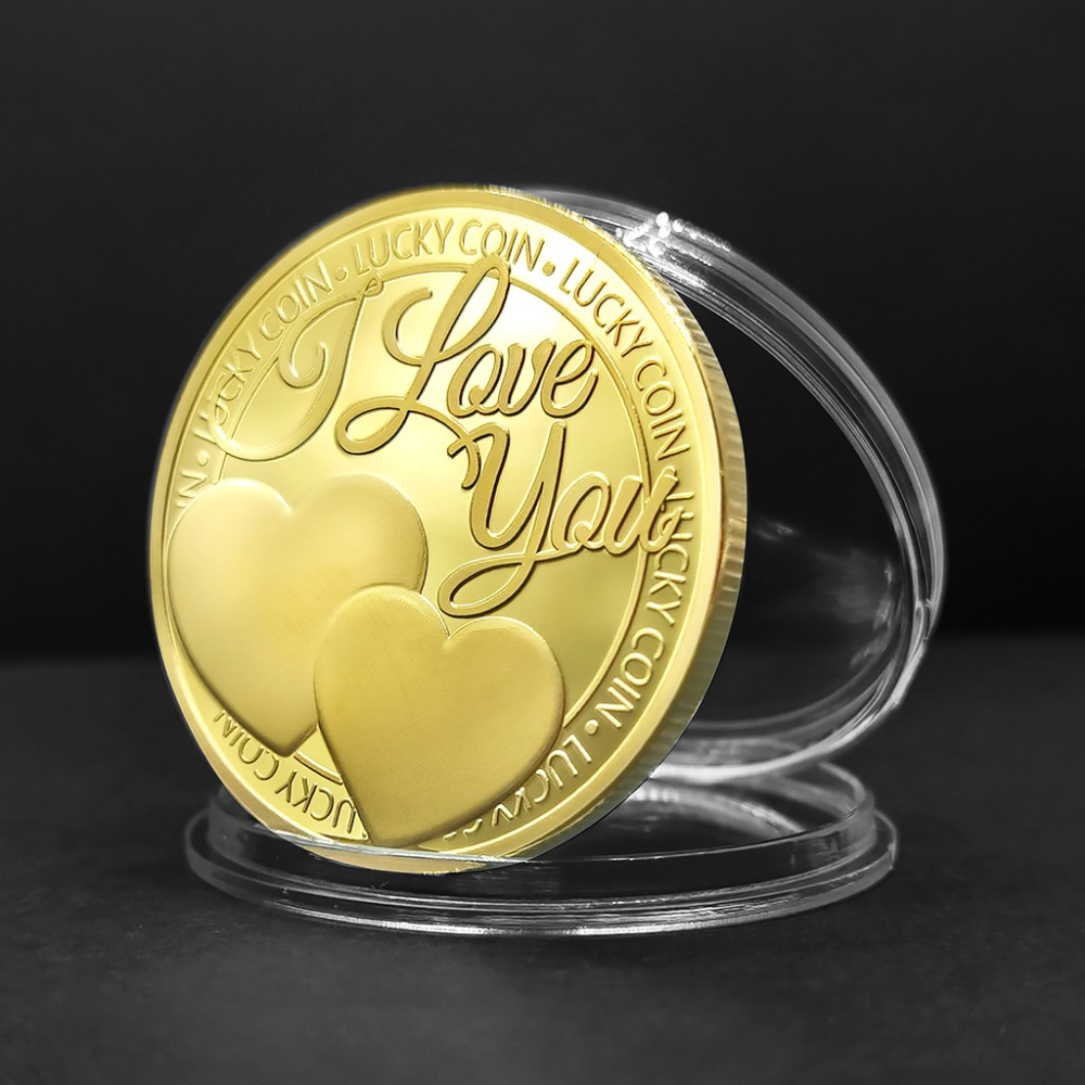 I LOVE YOU告白硬幣 小禮品金幣銀幣指尖玩具藏寶遊戲道具-細節圖6