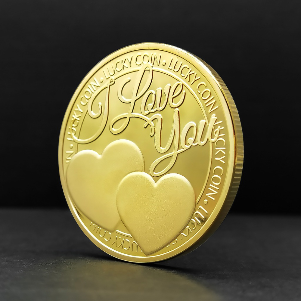 I LOVE YOU告白硬幣 小禮品金幣銀幣指尖玩具藏寶遊戲道具-細節圖8