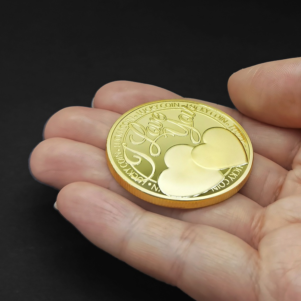 I LOVE YOU告白硬幣 小禮品金幣銀幣指尖玩具藏寶遊戲道具-細節圖10