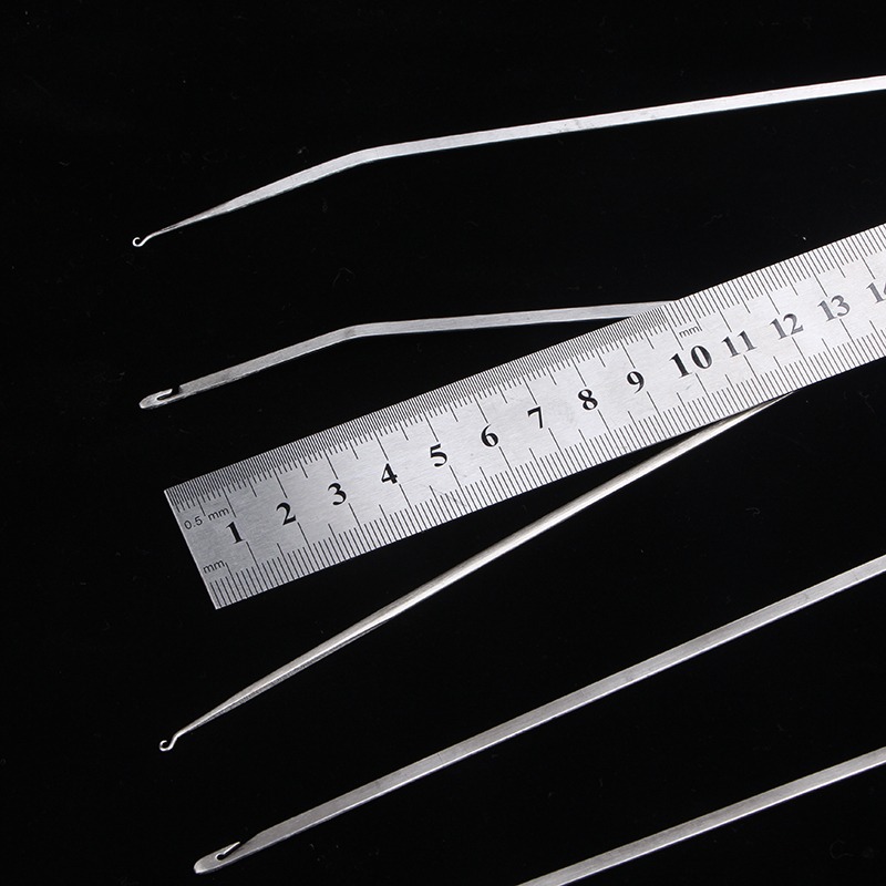 噴氣箭桿織機紡織配件擋車織布工具圓頭扁頭穿綜穿紗穿線鉤勾針子-細節圖6