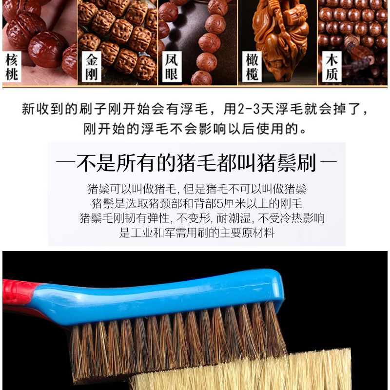 文玩刷豬鬃毛刷特硬納米刷子大小金剛核桃橄欖核清理保養工具套裝-細節圖8