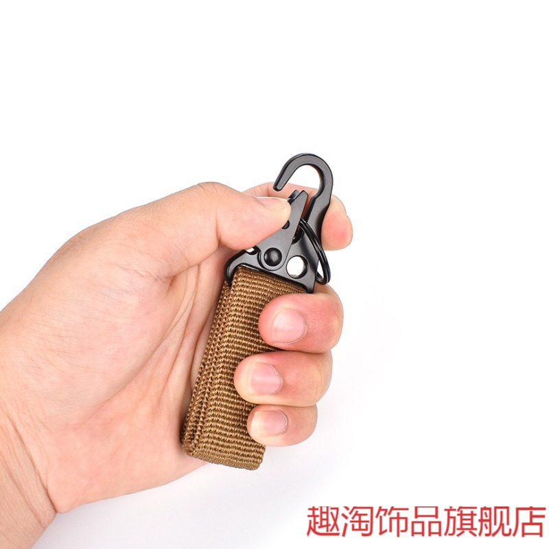 戶外戰術尼龍織帶掛扣多功能登山扣黑色鷹嘴鉤扣多用皮帶鑰匙扣-細節圖4