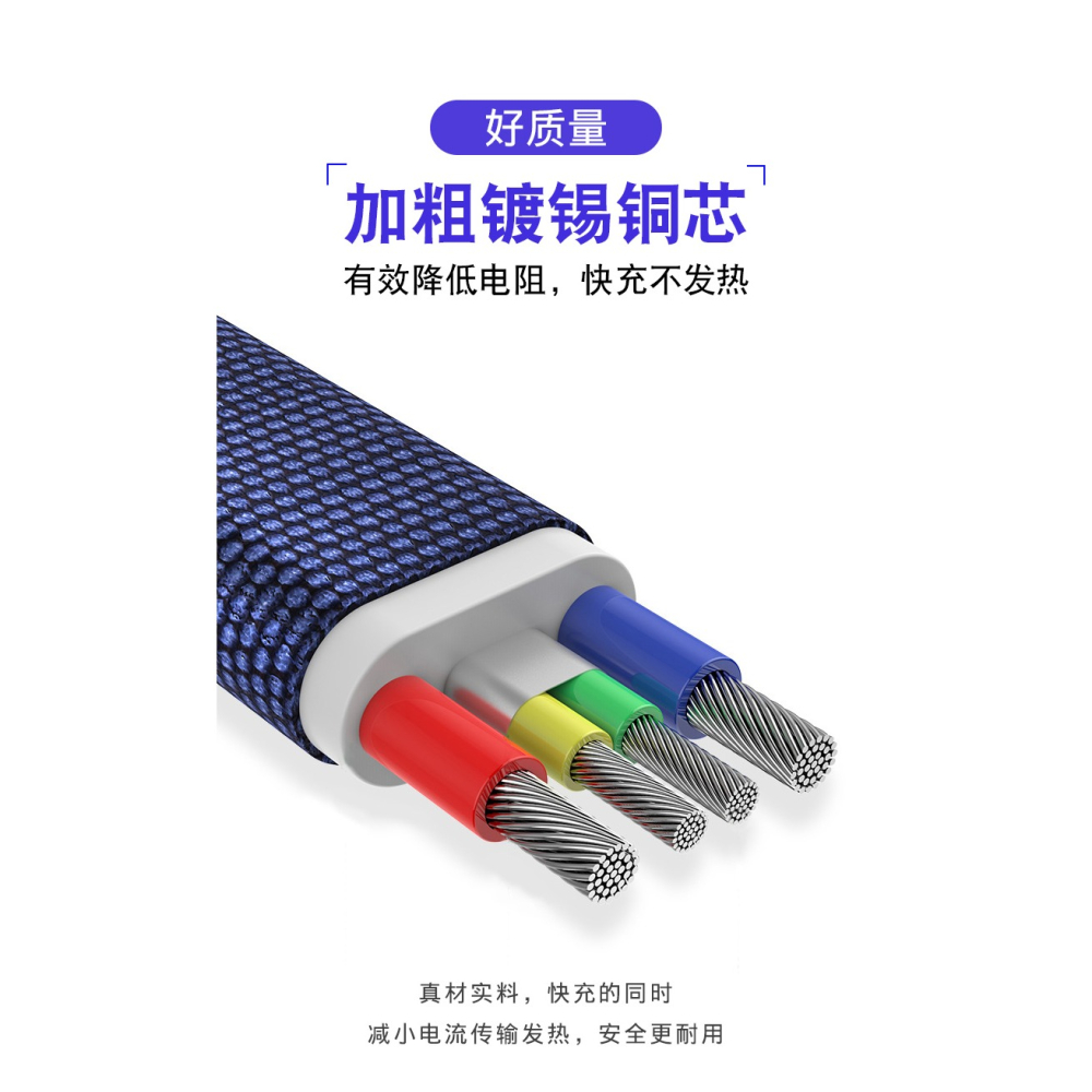 加長type-c安卓蘋果手機快充充電線電源線平板通用typec數據線2m-細節圖10