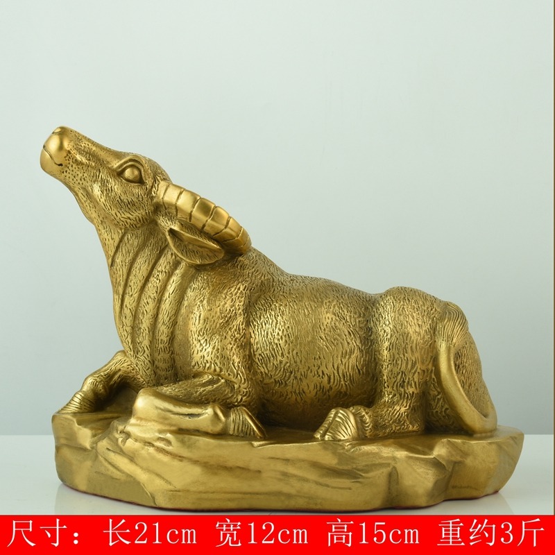十二生肖牛純銅牛擺件招財風水工藝品家居客廳裝飾品擺設禮品-細節圖9