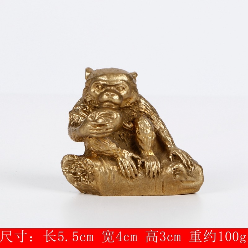 十二生肖猴純銅猴擺件招財風水工藝品家居客廳裝飾品擺設禮品-細節圖6