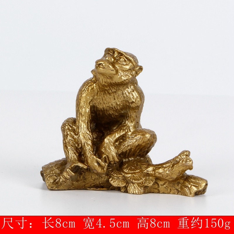 十二生肖猴純銅猴擺件招財風水工藝品家居客廳裝飾品擺設禮品-細節圖7