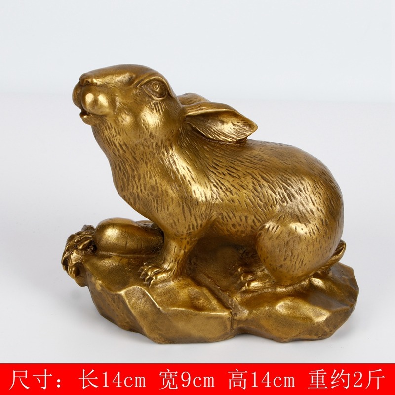十二生肖兔純銅兔擺件招財風水工藝品家居客廳裝飾品擺設禮品-細節圖8