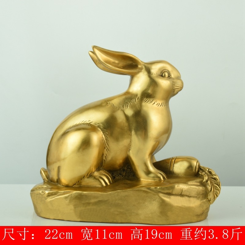 十二生肖兔純銅兔擺件招財風水工藝品家居客廳裝飾品擺設禮品-細節圖9