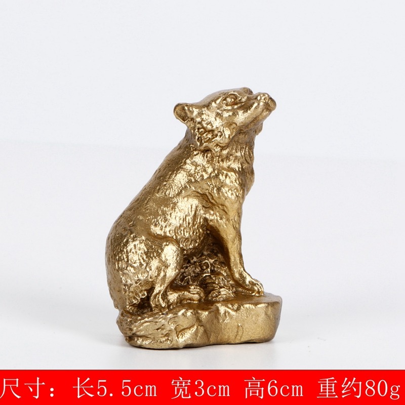 十二生肖狗純銅狗擺件招財風水工藝品家居客廳裝飾品擺設禮品-細節圖6