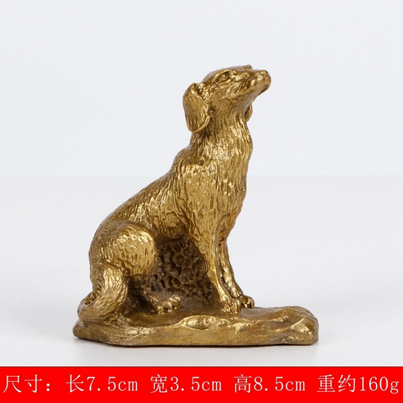 十二生肖狗純銅狗擺件招財風水工藝品家居客廳裝飾品擺設禮品-細節圖7