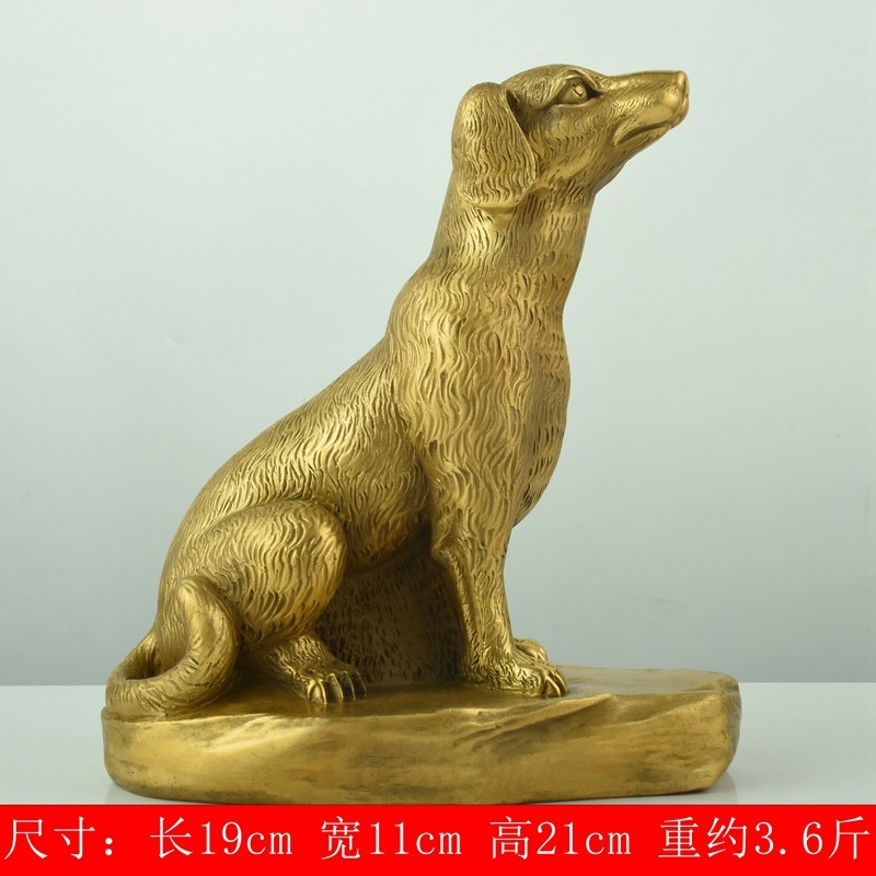 十二生肖狗純銅狗擺件招財風水工藝品家居客廳裝飾品擺設禮品-細節圖9