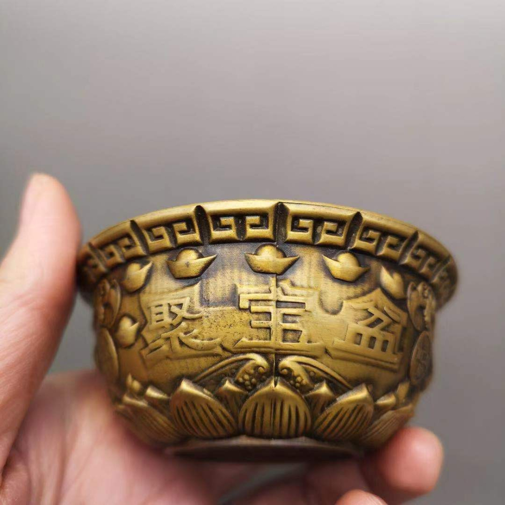 仿古全銅聚寶盆招財銅盆擺件家居客廳店鋪禮品聚寶盆香爐-細節圖7
