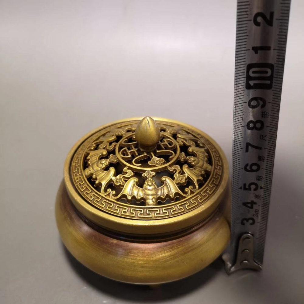 純銅家用檀香爐供佛茶具禪意香薰沉香安神香插供佛系擺件招財家用-細節圖4