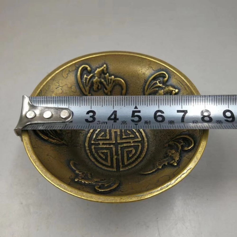 仿古蕫銅碗雙龍碗招財銅龍鳳福碗家居裝飾禮品純銅福碗黃銅碗-細節圖5