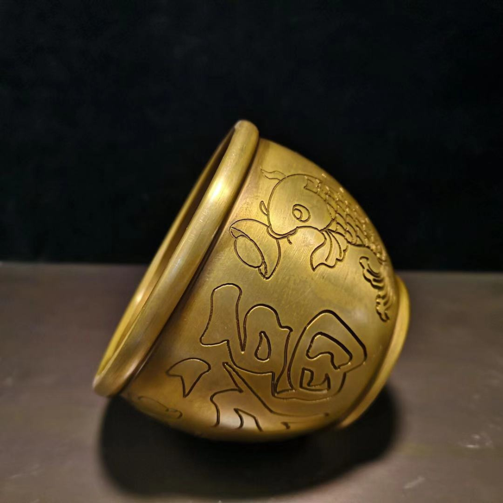 仿古純銅招財納福擺件聚財罐小缸香爐煙灰缸家居裝飾禮品古玩裝飾-細節圖3