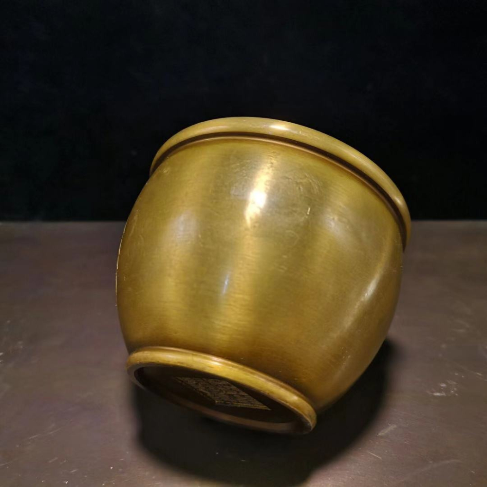 仿古純銅招財納福擺件聚財罐小缸香爐煙灰缸家居裝飾禮品古玩裝飾-細節圖5
