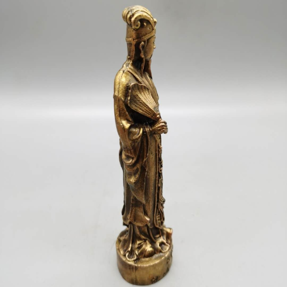 仿古純銅神機妙算諸葛亮擺件黃銅孔明助學業旺事業書桌辦公室擺件-細節圖4