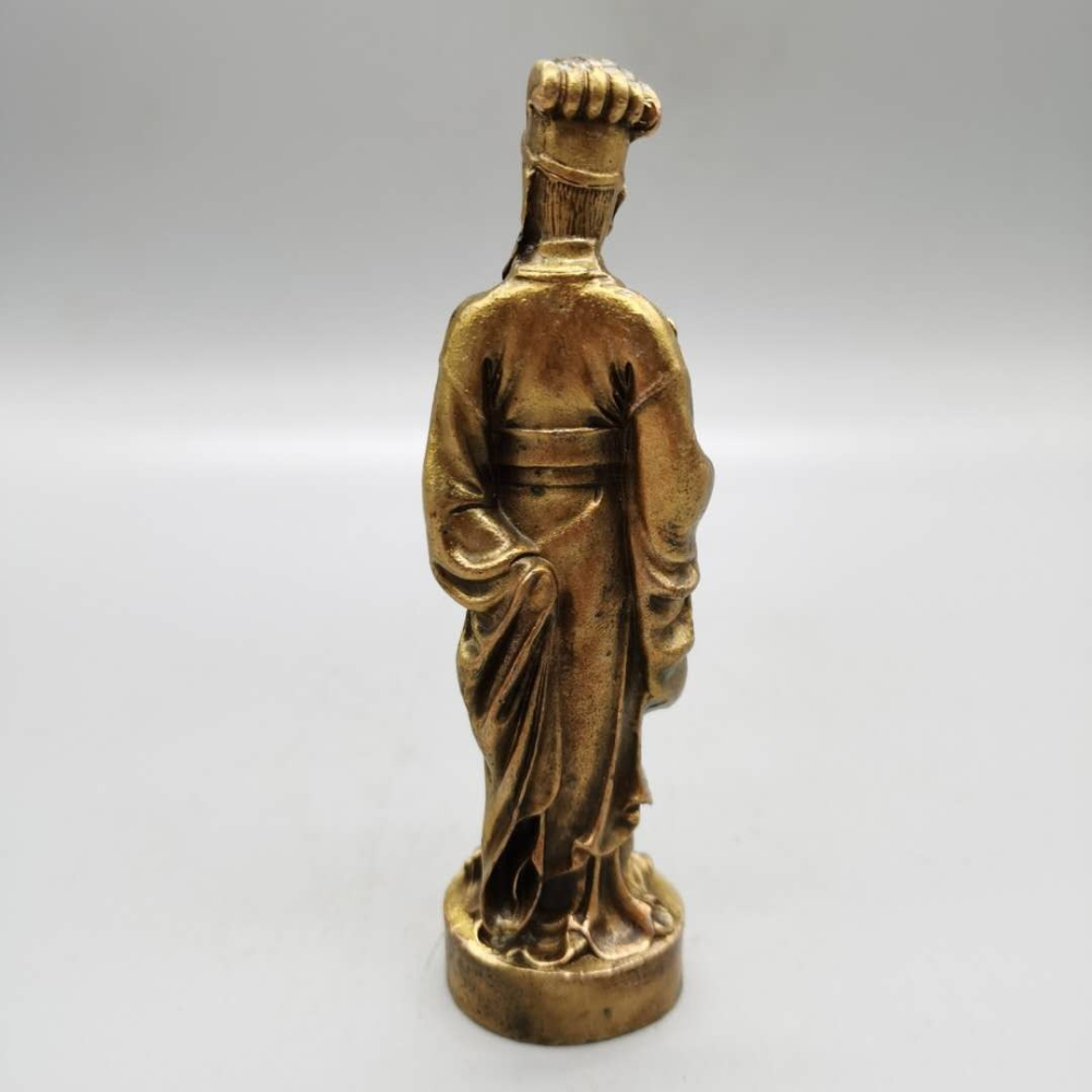 仿古純銅神機妙算諸葛亮擺件黃銅孔明助學業旺事業書桌辦公室擺件-細節圖9