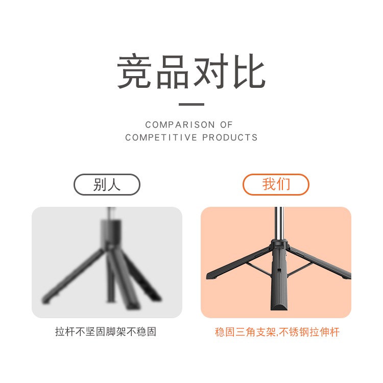 手機直播支架三腳架自拍拍照拍攝三角架帶補光燈攝影視頻全套設備落地式戶外多功能通用便攜伸縮懶人支撐架子-細節圖9