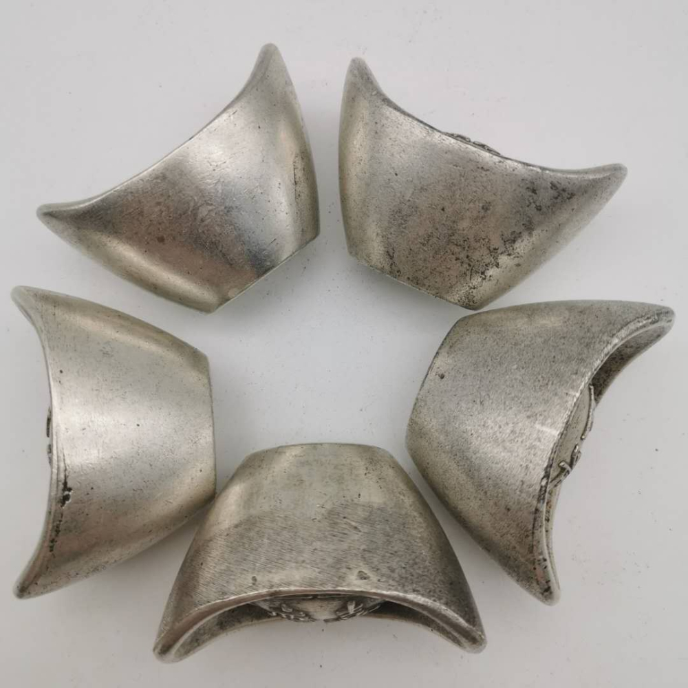 仿古白銅鍍銀五帝元寶一套純銅銀元招財家居裝飾五帝元寶桌面擺件-細節圖9