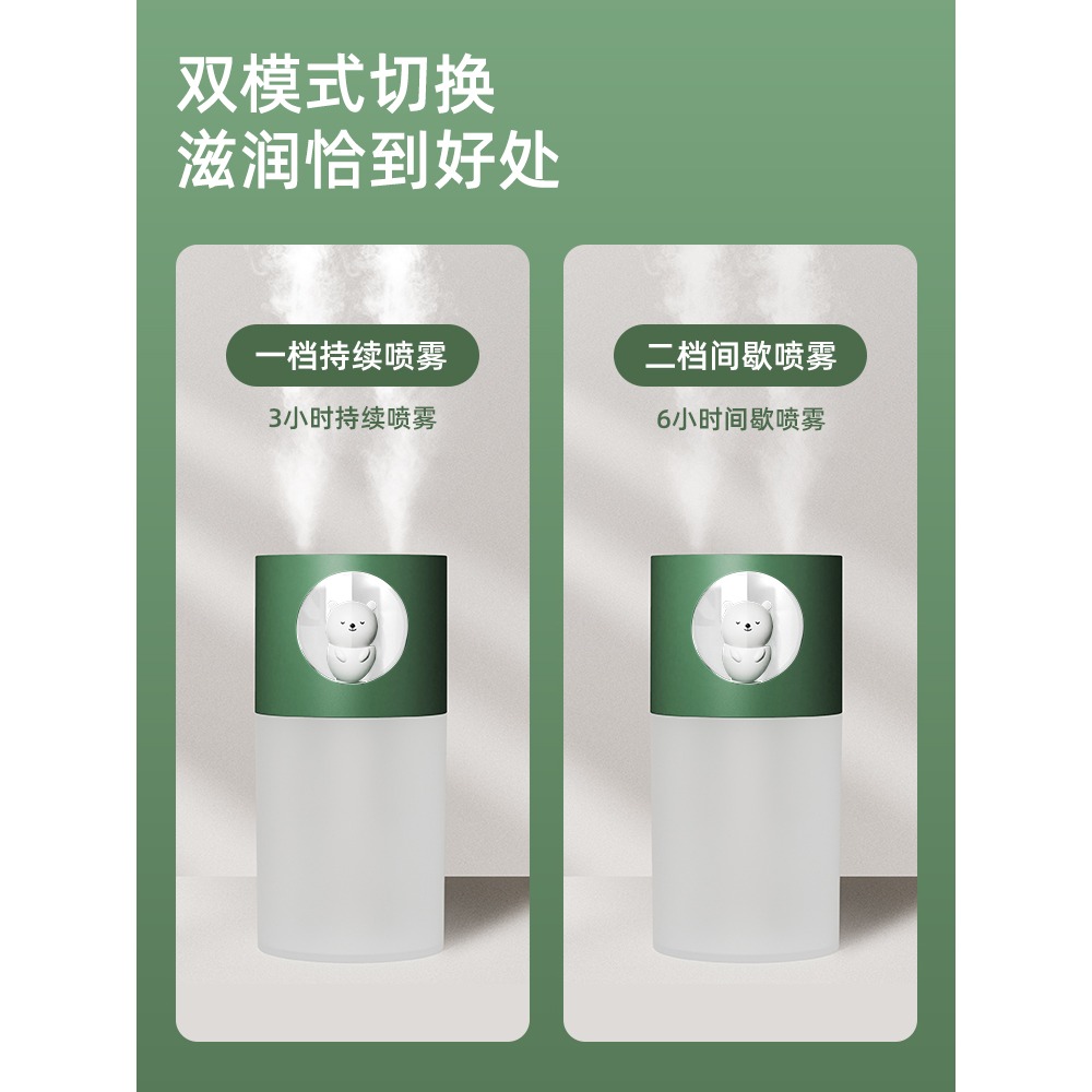 加濕器小型噴霧迷你USB桌面家用臥室靜音創意補水萌寵加濕器辦公室小熊可愛加濕器宿舍夜燈鹿加濕器孕婦嬰兒-細節圖3