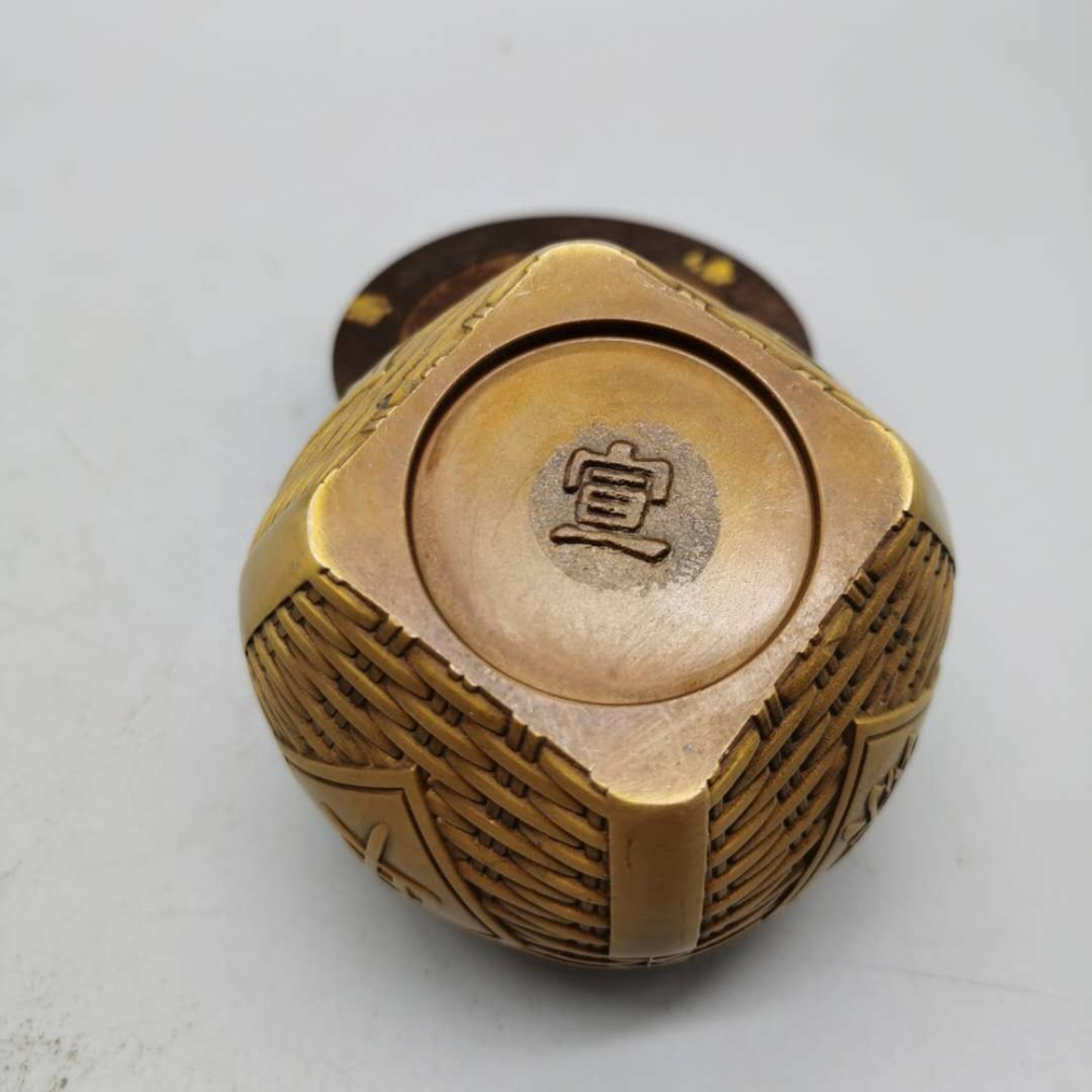 仿古純銅家用小香爐黃銅年年有魚家用風水招財缸客廳辦公室擺件-細節圖4