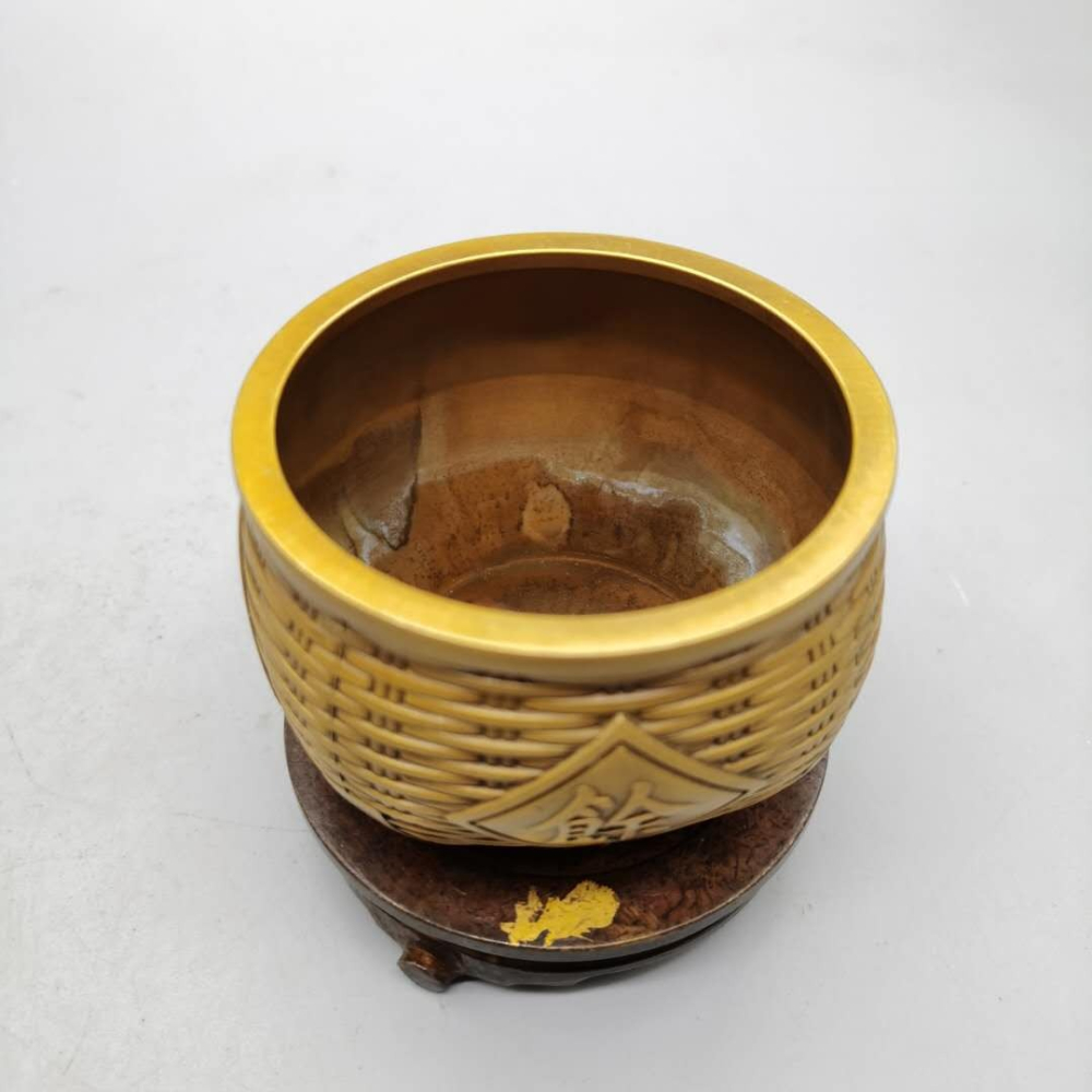 仿古純銅家用小香爐黃銅年年有魚家用風水招財缸客廳辦公室擺件-細節圖5