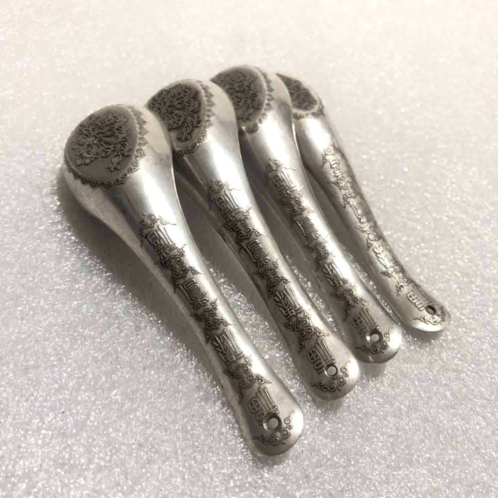 仿古做舊白銅鍍銀富貴有餘勺子擺件純銅勺子客廳書房裝飾工藝品-細節圖10