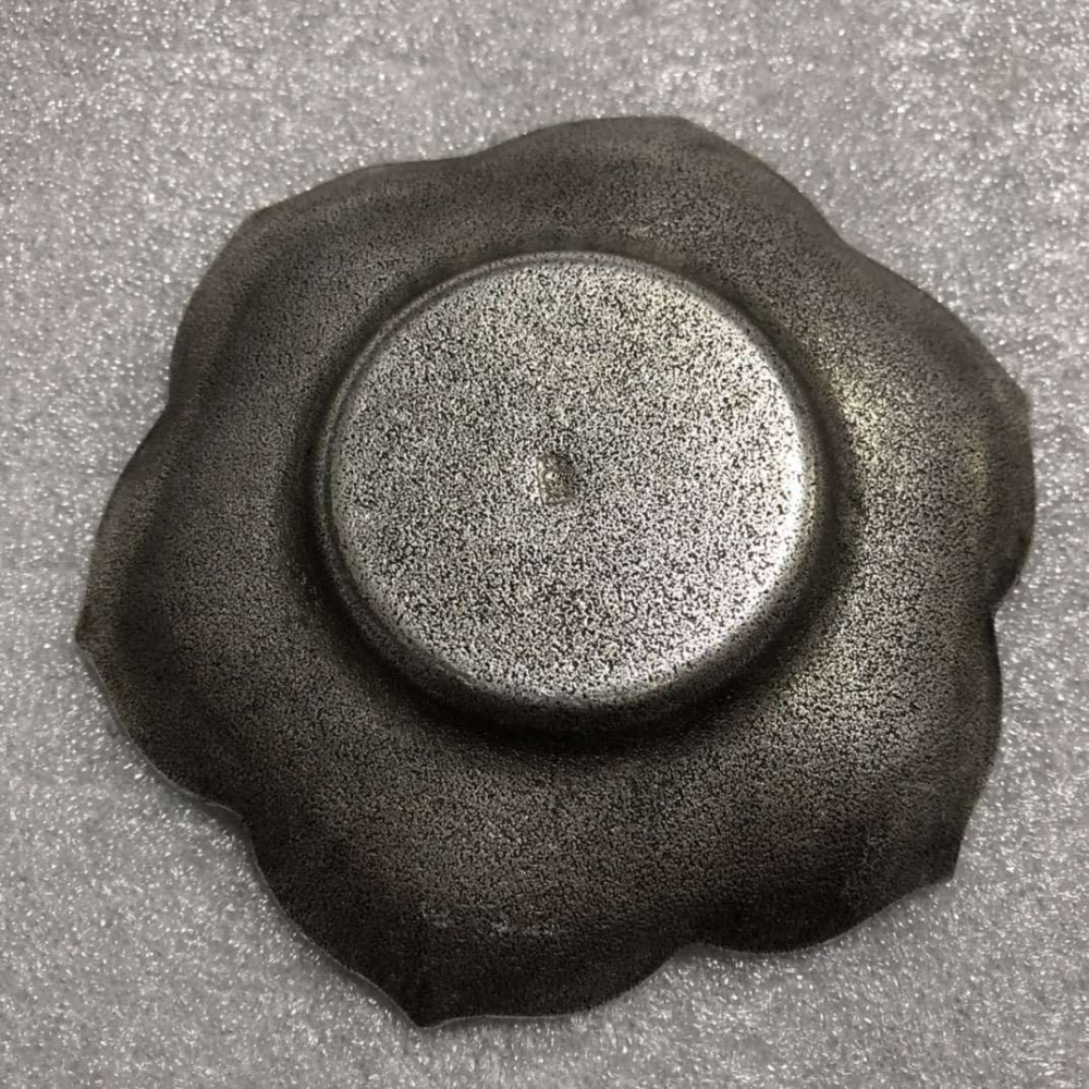 仿古白銅茶杯墊碟子茶具茶道合金杯託花朵盤子書房客廳工藝品擺件-細節圖2