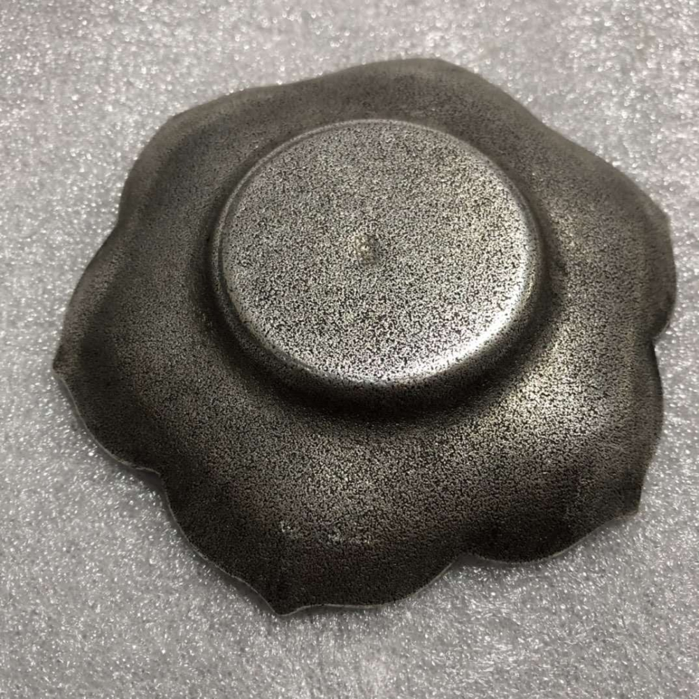 仿古白銅茶杯墊碟子茶具茶道合金杯託花朵盤子書房客廳工藝品擺件-細節圖8