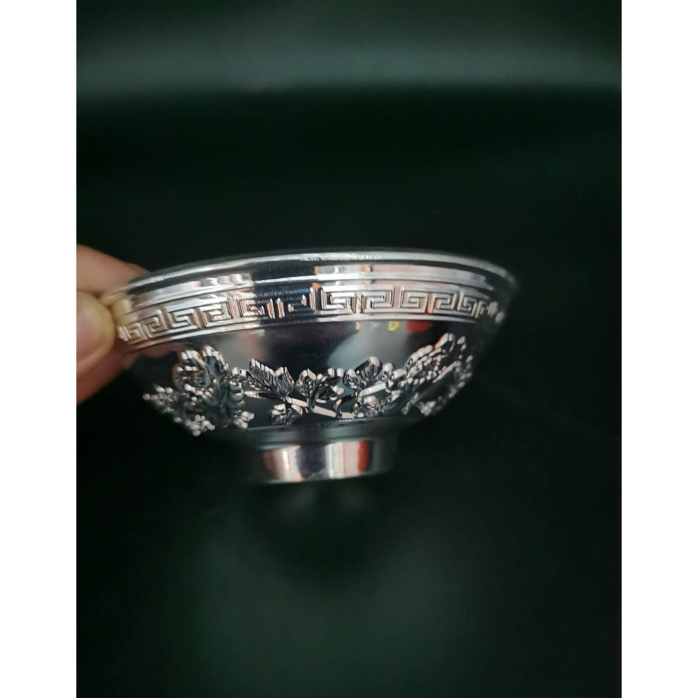仿古白銅花開富貴碗年年有魚招財碗餐具供碗家居裝飾工藝品擺件-細節圖7
