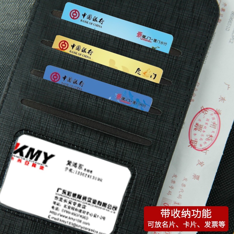 B5 A5皮面活頁本筆記本子可換替芯軟皮插口帶插筆記事本定製LOGO-細節圖4