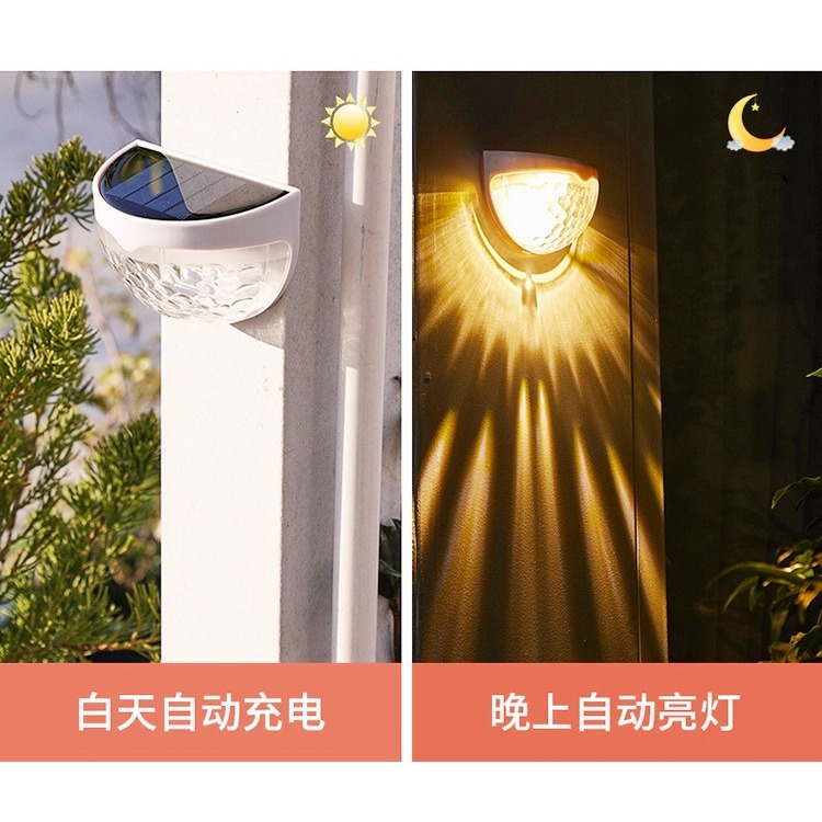 太陽能光影燈庭院子墻壁燈防水花園佈置照明圍墻戶外陽臺室外路燈-細節圖9