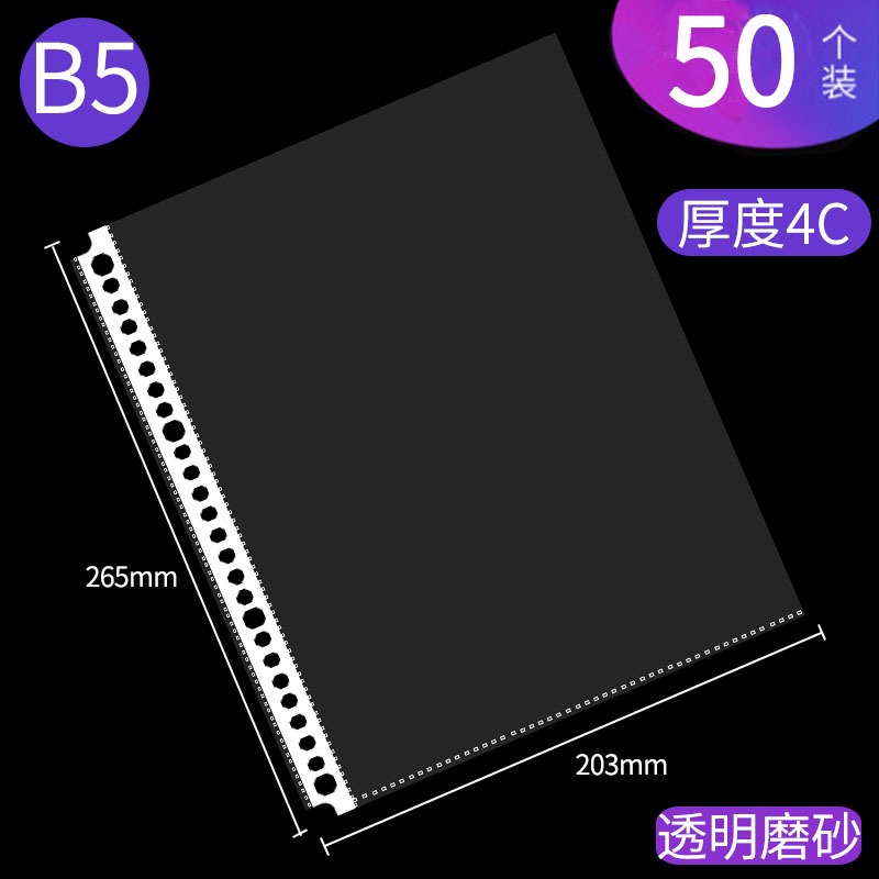 A4十一孔文件保護袋11空活頁袋快勞文件袋資料冊保護套 100個/包-細節圖10