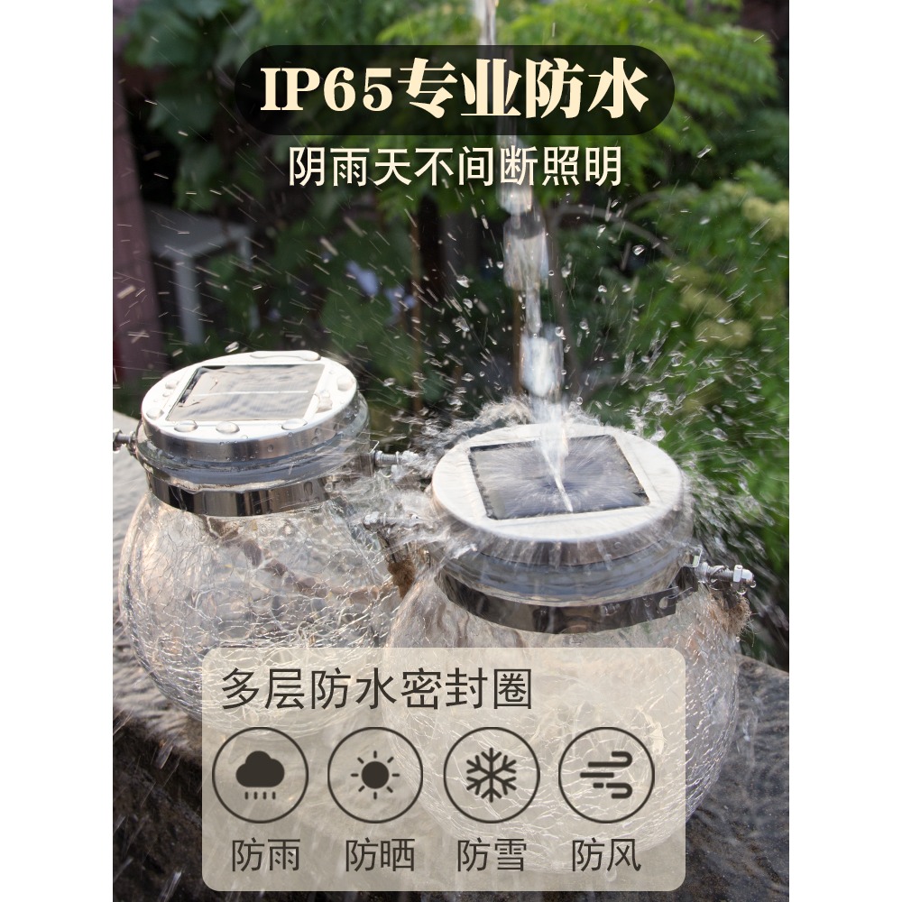 led太陽能戶外燈家用別墅庭院裝飾花園佈置院子陽臺創意防水掛燈-細節圖4