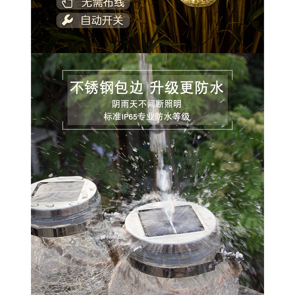 led太陽能戶外燈家用別墅庭院裝飾花園佈置院子陽臺創意防水掛燈-細節圖7