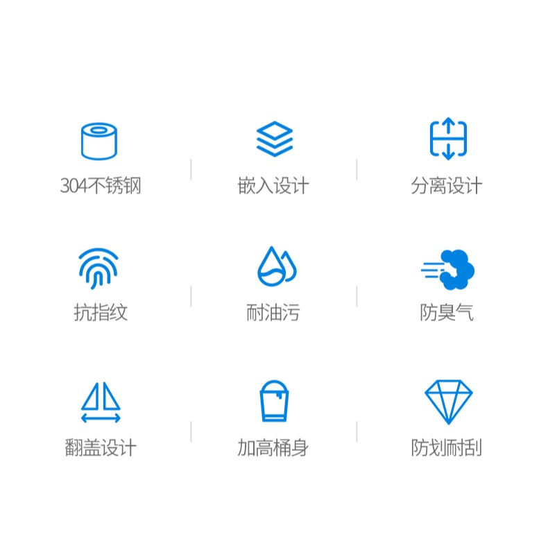 廚房臺面垃圾桶蓋子圓形不銹鋼裝飾搖蓋衛生間嵌入式翻蓋櫥櫃家用-細節圖7