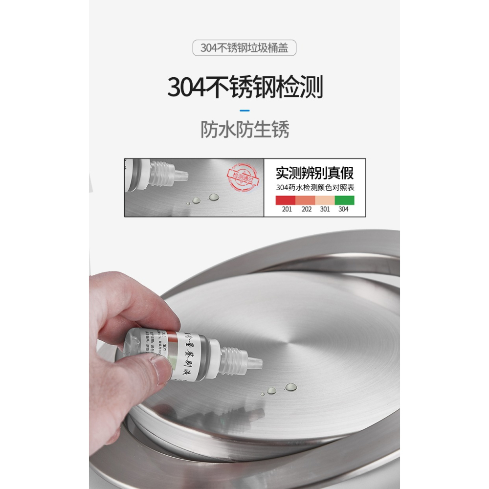 廚房臺面垃圾桶蓋子圓形不銹鋼裝飾搖蓋衛生間嵌入式翻蓋櫥櫃家用-細節圖9