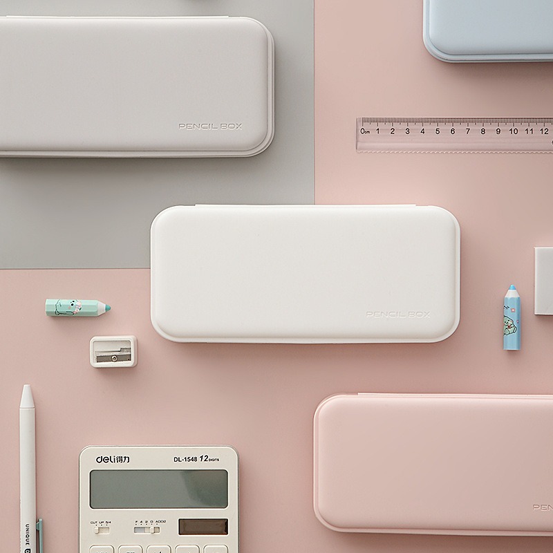 創意簡約日系筆盒磨砂小清新鉛筆盒多功能收納盒可愛小學生文具盒-細節圖4