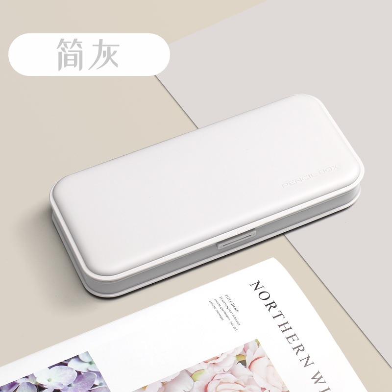 創意簡約日系筆盒磨砂小清新鉛筆盒多功能收納盒可愛小學生文具盒-細節圖7